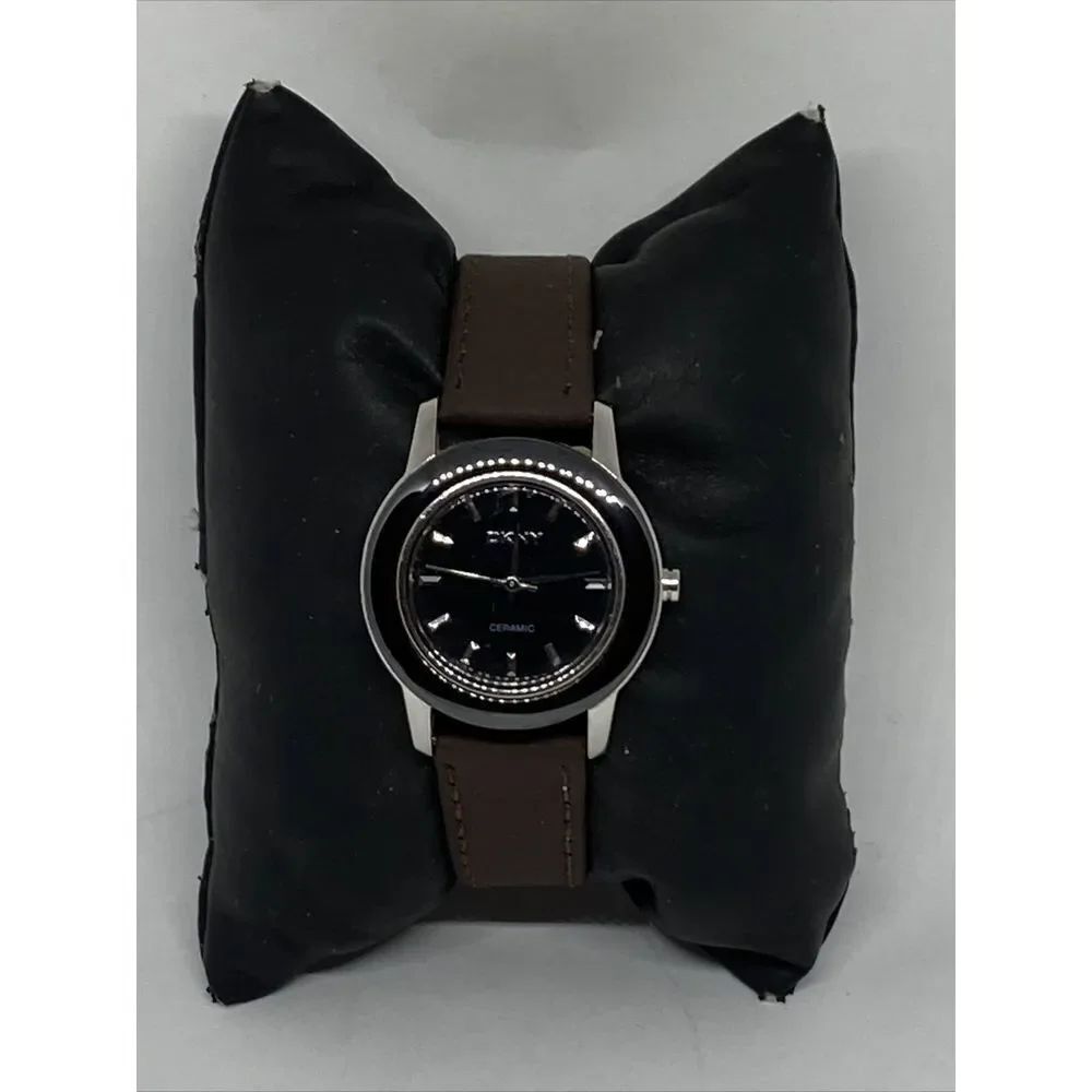 DKNY NY8638 Women's Brown Leather Analog Black Dial Quartz Genuine Watch UC285